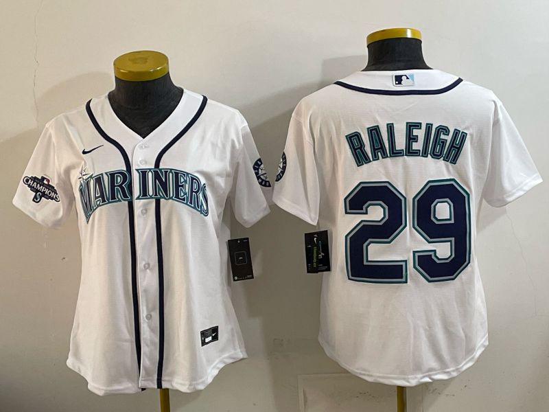 Women Seattle Mariners #29 Raleigh White Game 2026 Nike MLB Jersey style 06->women mlb jersey->Women Jersey